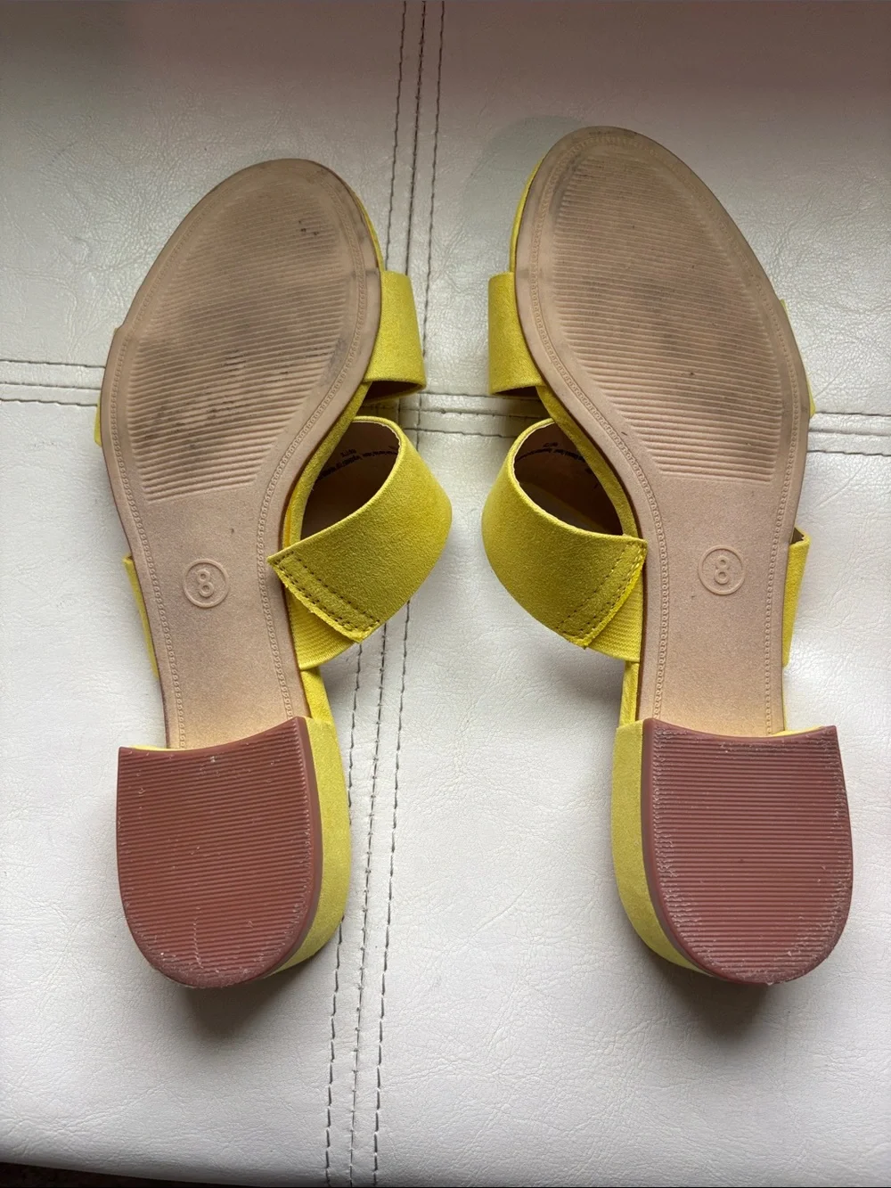 a.n.a Yellow Double-Band Block Heel Mules